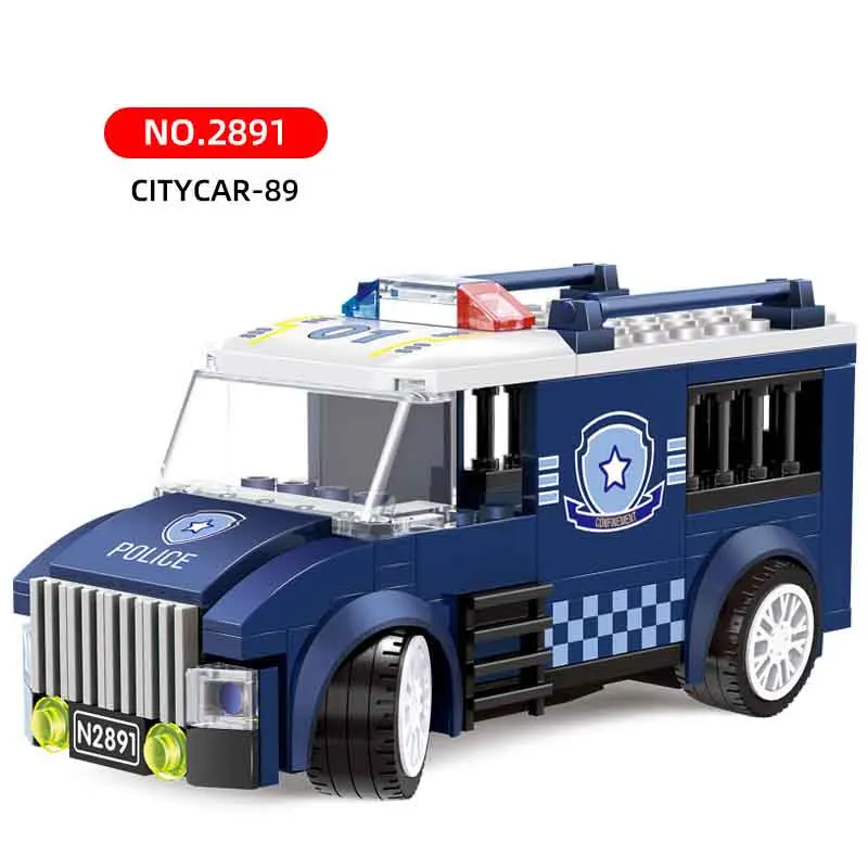 2891 Toy Building Block Car Block Set Racing City Police Car Model Assembly ABS Plastic Build Block for Children Toys 99+PCS