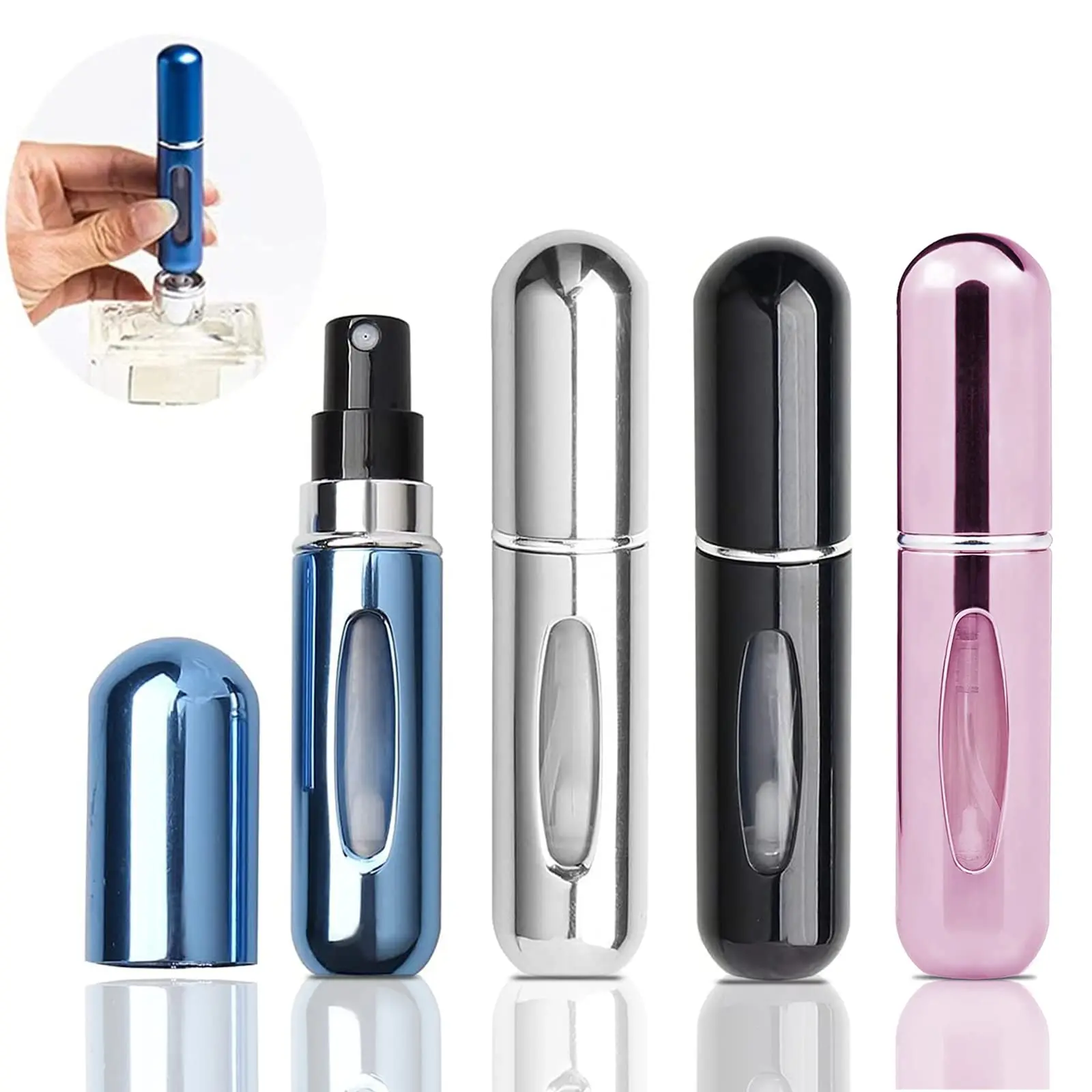 5ml 8ml 10ml 15ml 20ml Aluminum Bottles Perfume Spray Refillable Perfume Bottle For Travel perfume bottle oval