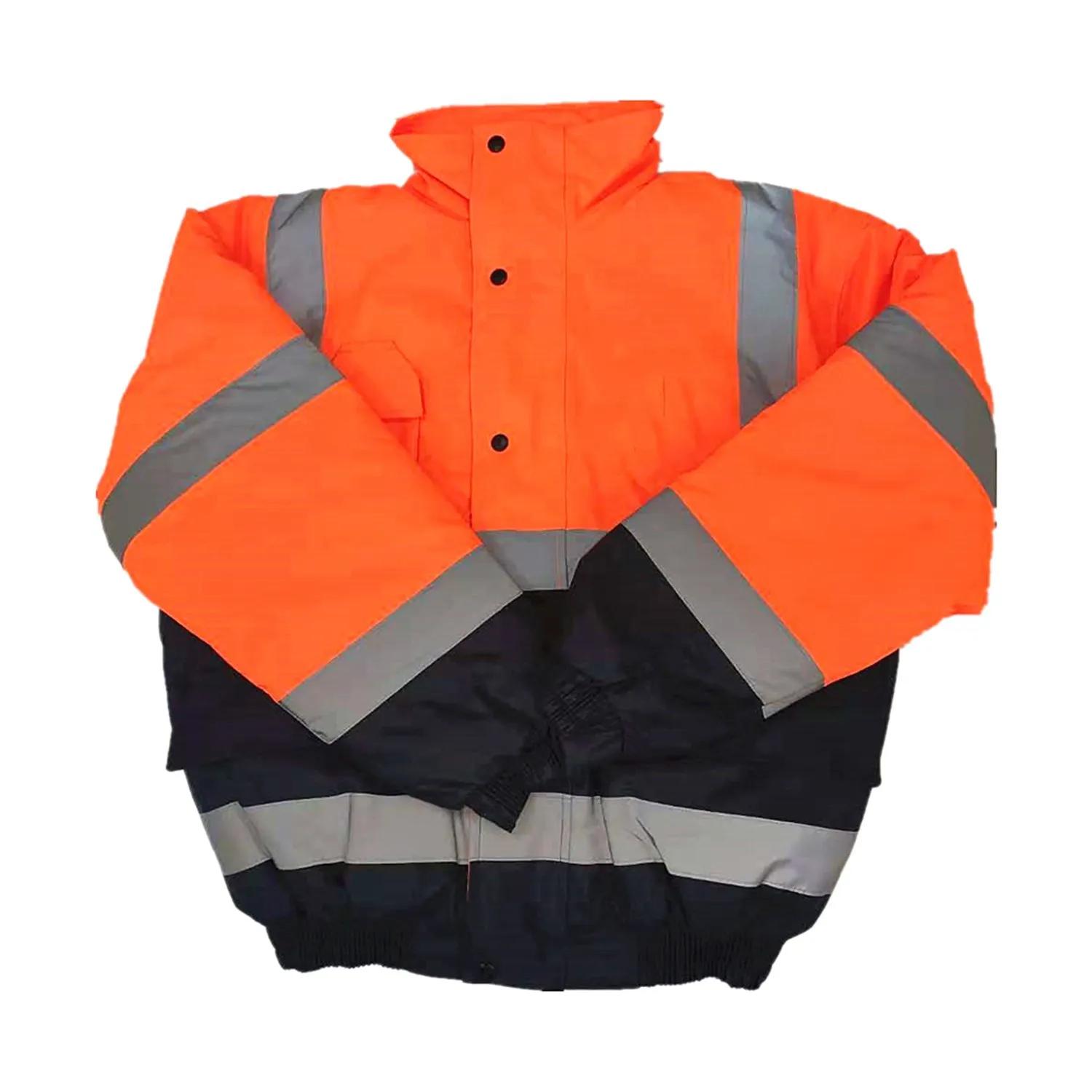 JinTeng Unisex Hi Vis Jacket Custom Logo Breathable Autumn Winter Warm Reflective Clothing Zipper Top Workwear Bomber Jacket