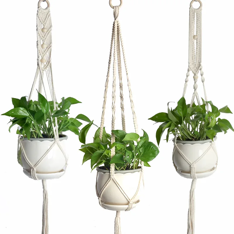 Macrame Plant Hanger,handcraft cotton decorative macrame plant hangers from china factory
