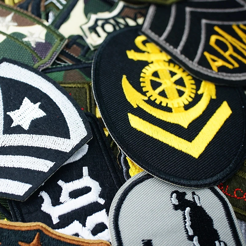 Customized Anchor Patches Embroidery For T-Shirt Iron On Appliques Clothes Jeans Stickers Badges Parche