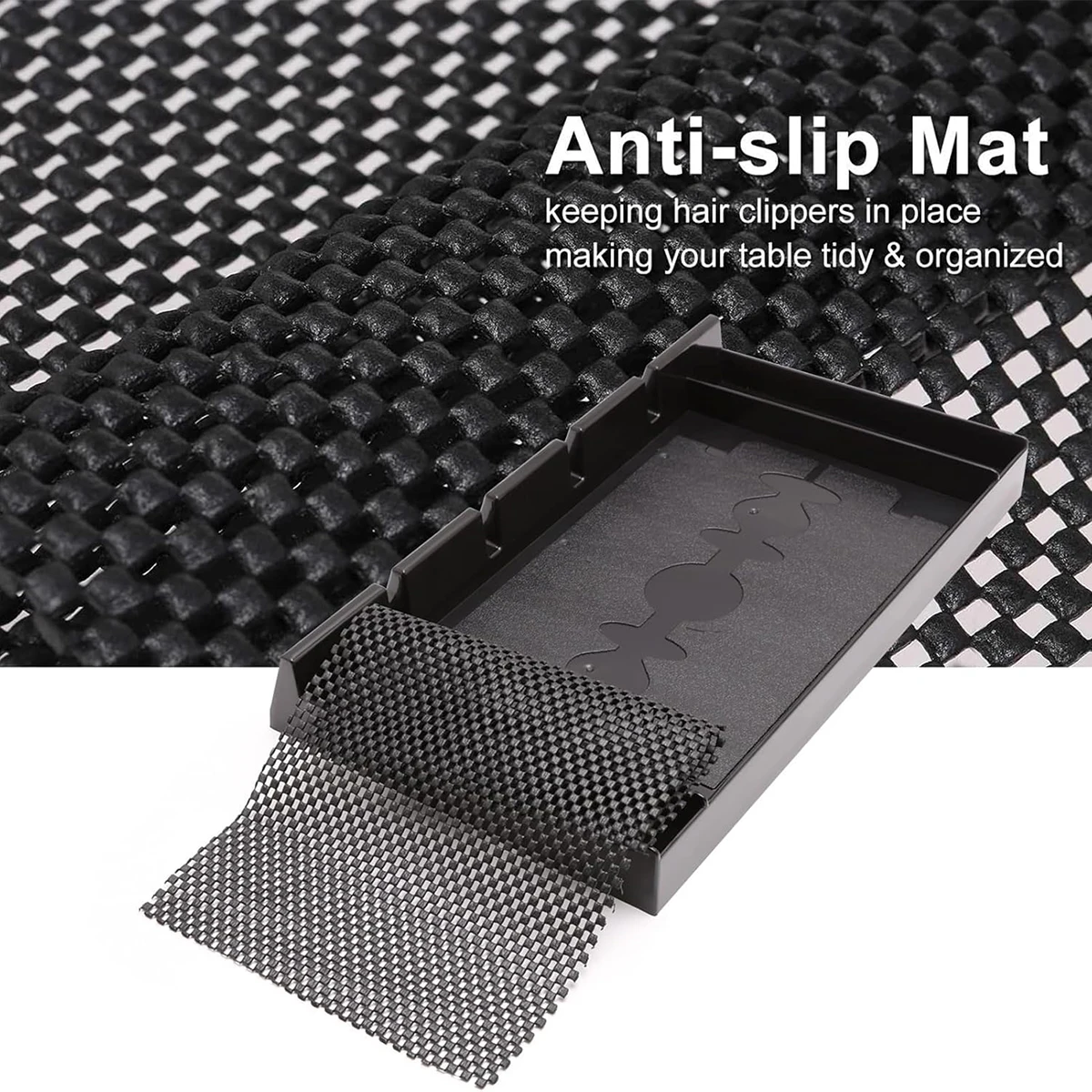 Hot Sale Barber Clipper Tray Anti-slip Black Salon Clippers Organizer Razor Case With 4 Notches Professional Hair Trimmer Holder