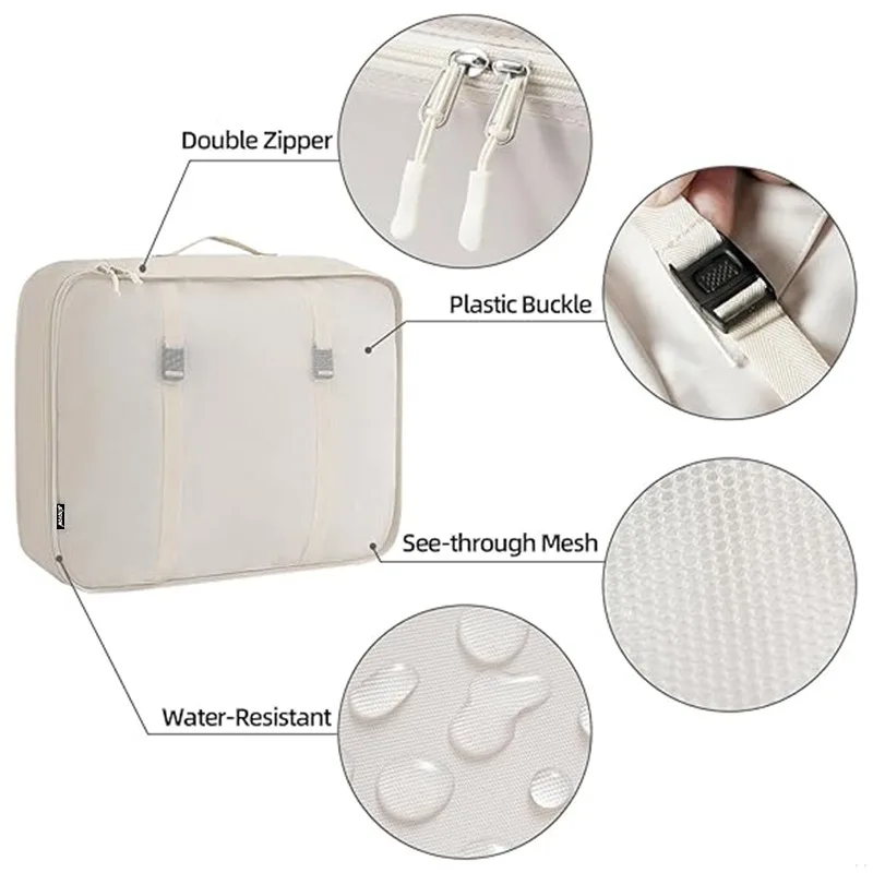 Sinovow OEM ODM Travel Suitcase Storage Bag Set Travel bags Luggage Organizer Storage Bags Compression Packing Cubes with BSCI