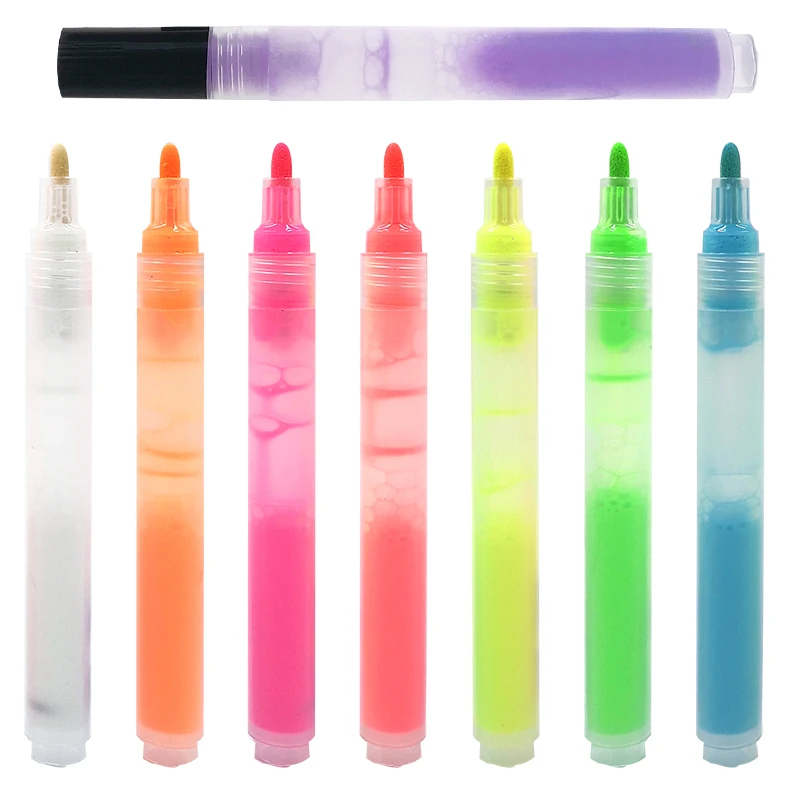 Factory Customized New Pigment Highlighter Liquid Luminous Painting Marker Pens Wholesale
