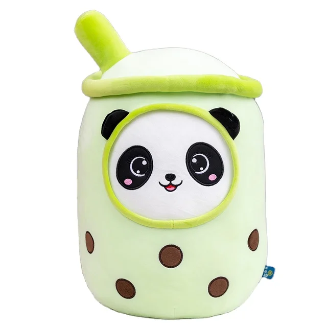Wholesale real-life bubble plush toy stuffed food fruit milk tea pillow soft doll boba tea cup