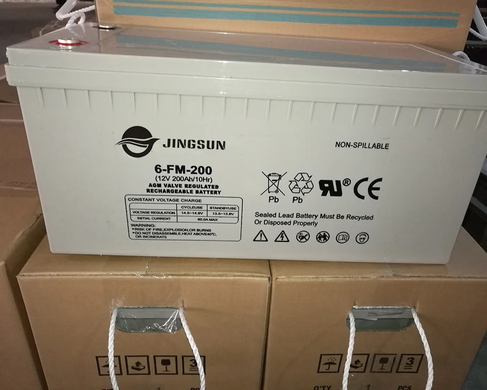 Лучшая в мире свинцово-кислотная батарея AGM Jingsun 12V200AH