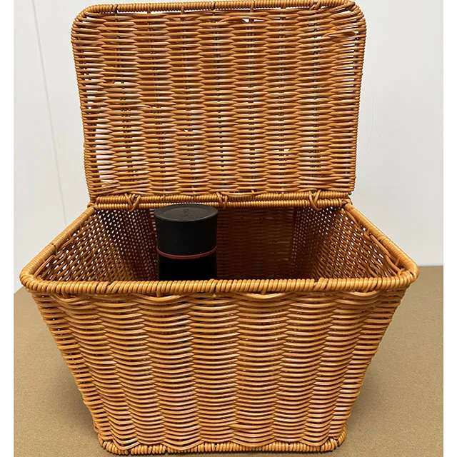 Outdoor Picnic & Shopping Portable Basket PP Rattan Woven Single Tier Fruit Cover Storage Basket Bye-Bye Basket