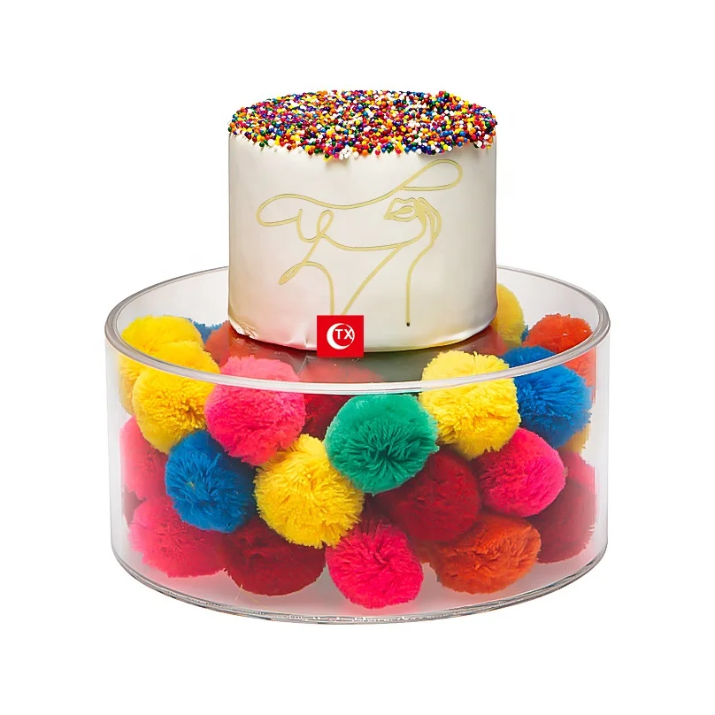 TX 20CM New Trends Clear Cake Tillers  Acrylic Fillable Cake Stand For Baking Tools Supplier In China