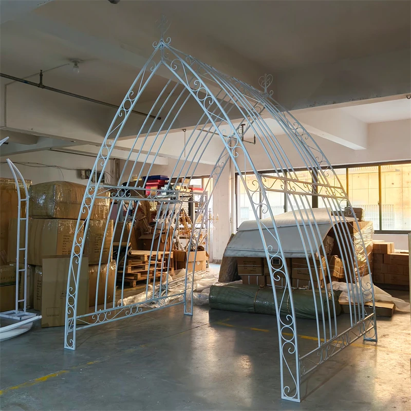 LDJ874 event party supplier large white wrought iron arch backdrop party decoration metal arch frame wedding