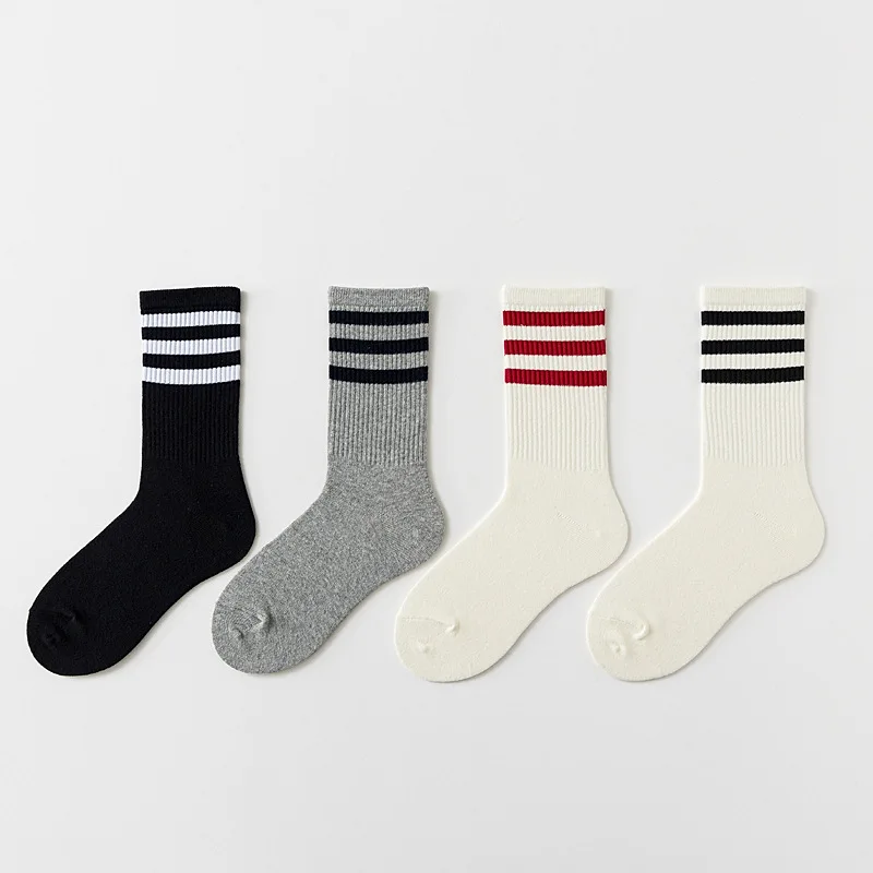 
Unisex three-bar sports socks street logo grip cotton socks 