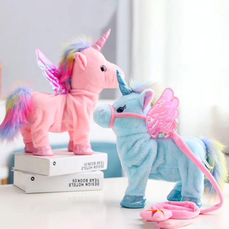 Well Designed Soft 1Pc Electric Walking Speaker Plush Unicorn Stuffed Toy