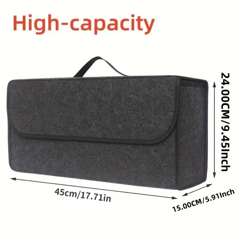 Car Storage Box Portable Foldable Car Trunk Organizer Felt Cloth Storage Box Car Interior Stowing Tidying Container Bag