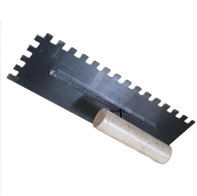 hot sell Construction hand steel tool trowel Plastering Trowel with teeth wooden handle