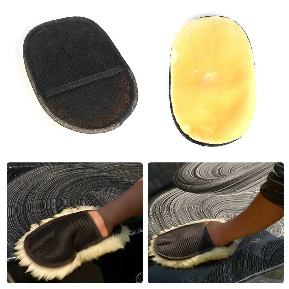 
Deluxe microfiber black car wash cleaning mitt 