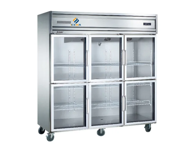 Коммерческое холодильное оборудование 1350L, вертикальная морозильная камера с двумя дверцами