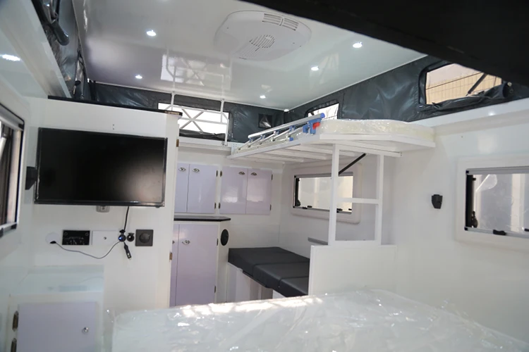 ECOCAMPER Off Road 13ft Small Hybrid Caravan With Internal And External Kitchen