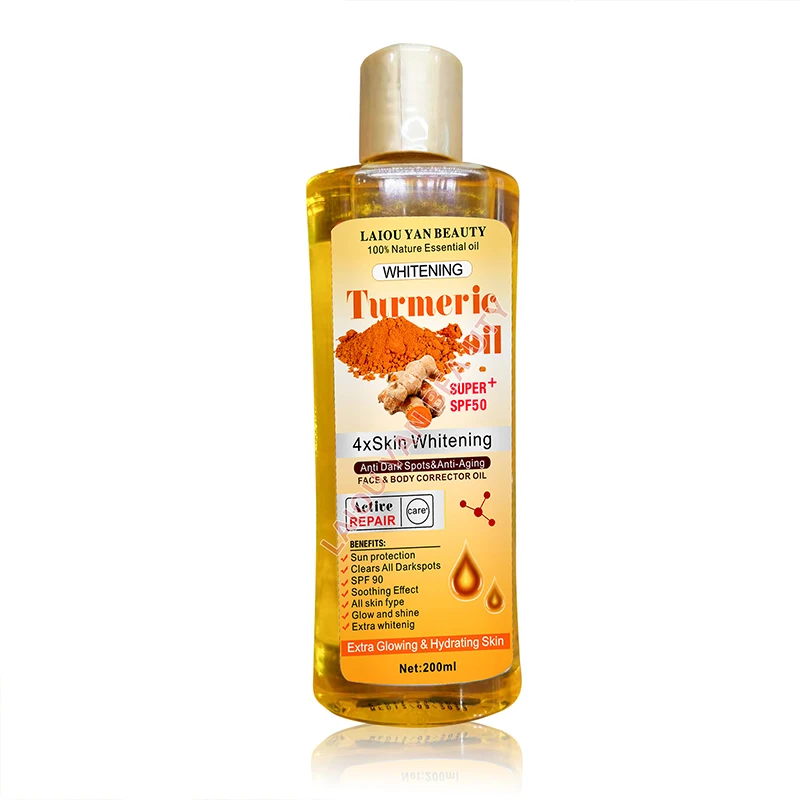 Hot selling turmeric moisturizing facial brightening and whitening body massage brightening moisturizing oil