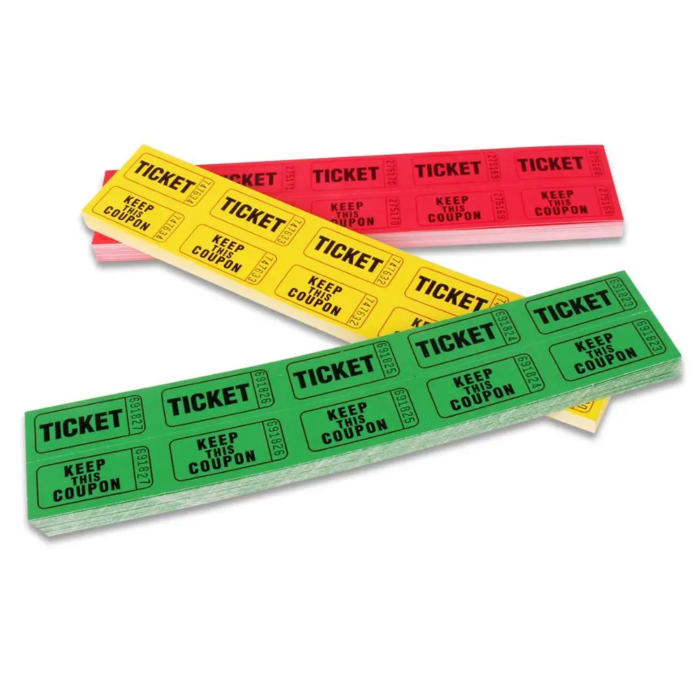 
customized roll or fanfold game party ticket 
