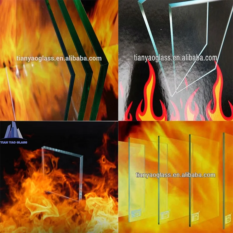 Safety clear tempered fire proof glass fire rated glass for window door