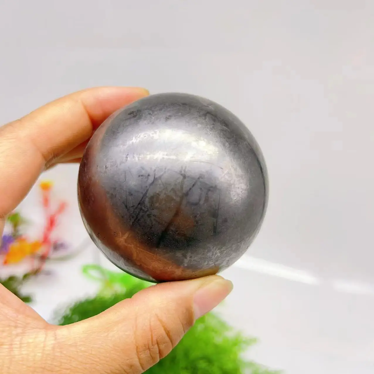 Wholesale natural crystal shungite sphere crystal quartz sphere healing stone reiki crystal stone for gift