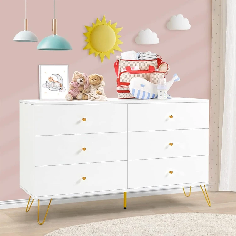 Modern design of chest of drawers storage organizer white chest of 6 drawers of bedroom