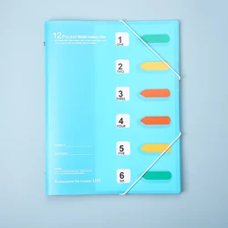 Professional Manufacturer Wholesale Large Capacity Plastic Expansion Folder Color Label Paging Folder with 6 tabs rainbow pages
