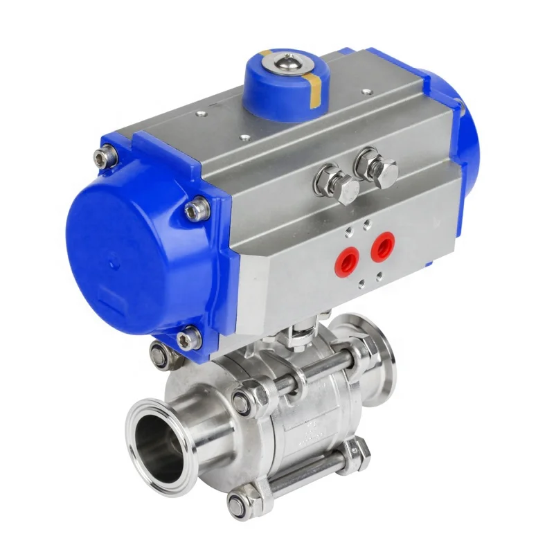 automatic 3A BSP DIN 3202 dairy hygien pneumatic full bore dn50 2pc cf8m stainless steel ss welded ball valve