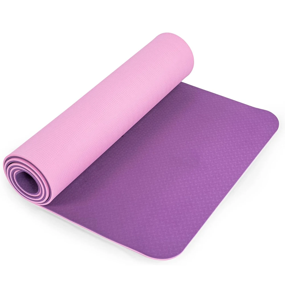 Factory Custom Logo Printed Eco Friendly Yoga Mat Anti slip Non-slip Fitness Yoga Mat Double Layer TPE Yoga Mat