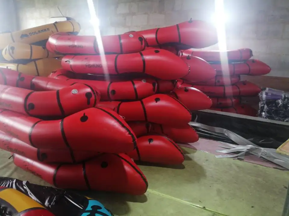 Custom light weight TPU 2 Person inflatable packraft/ bike raft paddle kayak