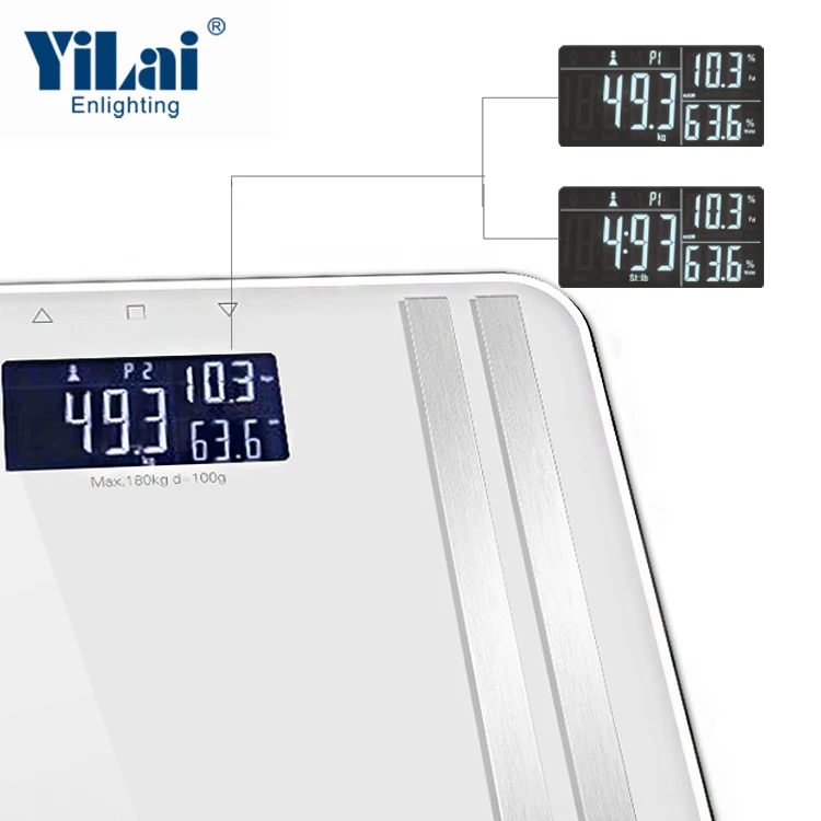 180KG Wholesale Household 3 Color Back-light  Electronic fitness health analyzer body mass index (bmi) calculator scale