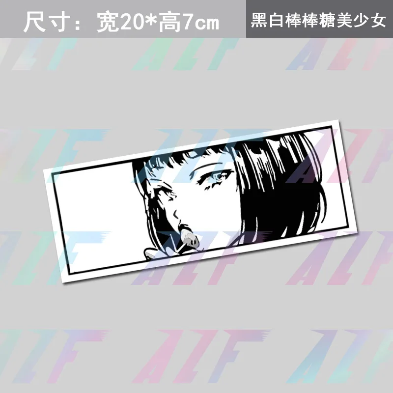 Popular Custom Creative black & white Style Cartoon Girls Figures Car Stickers For Motorbike