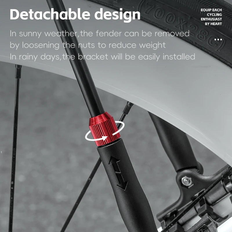 WEST BIKING Bike Front Rear Fenders Bicycle Mudguard Quick Release Design Adjustable Mudguard With Light Road Bike Mudguard