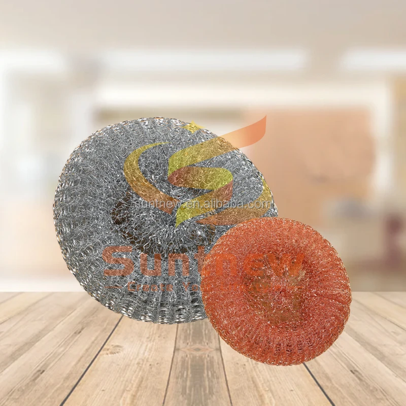 Продажа с завода, 0,2 мм оцинкованная мочалка, 2 головки, сетчатый скруббер, вязальная машина