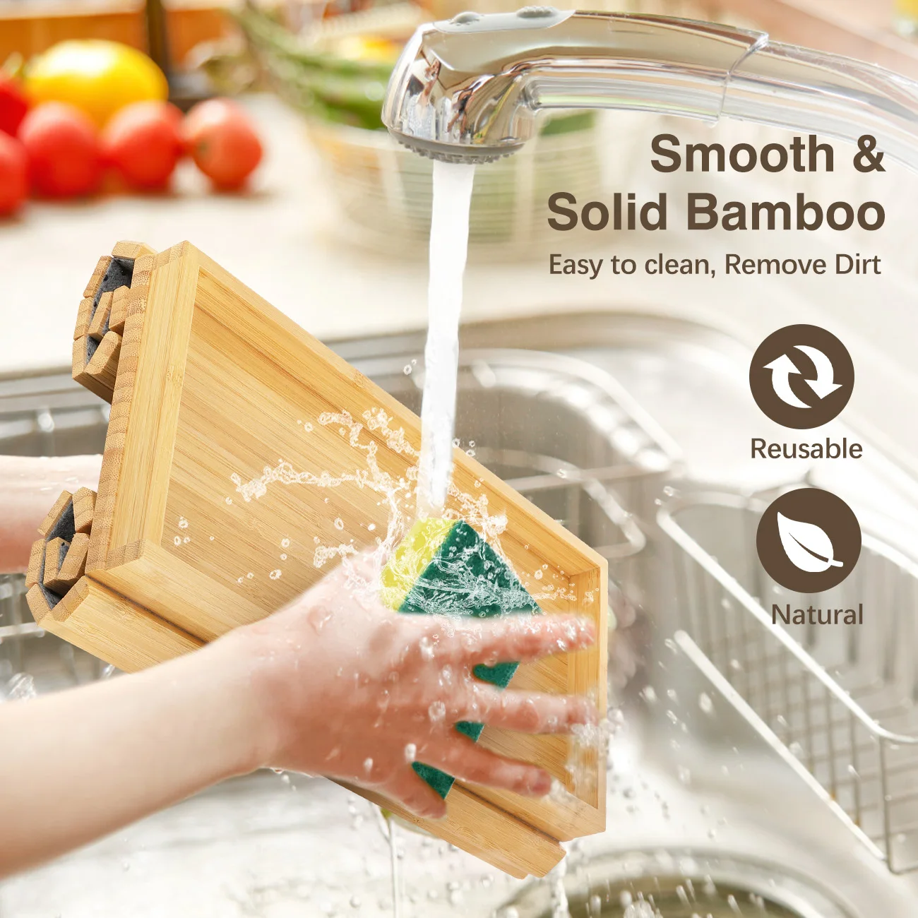 Bamboo wood Sofa Armrest Tray Anti-slip Arm Snack holder tray With Detachable Couch Cup Holder Tray