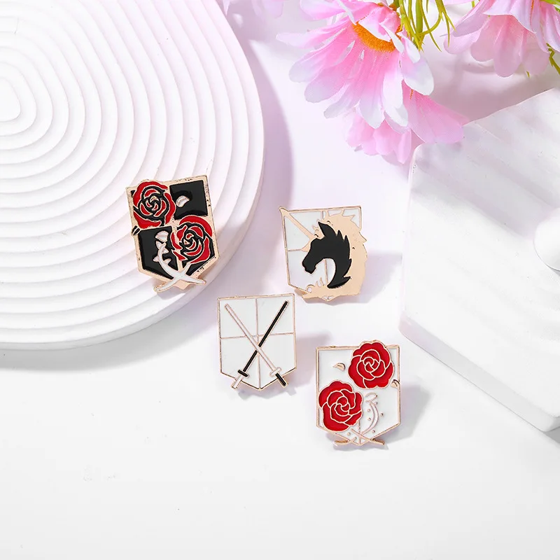 Attack On Titan Brooches Bag Clothes Lapel Pin Potted Plant Badge