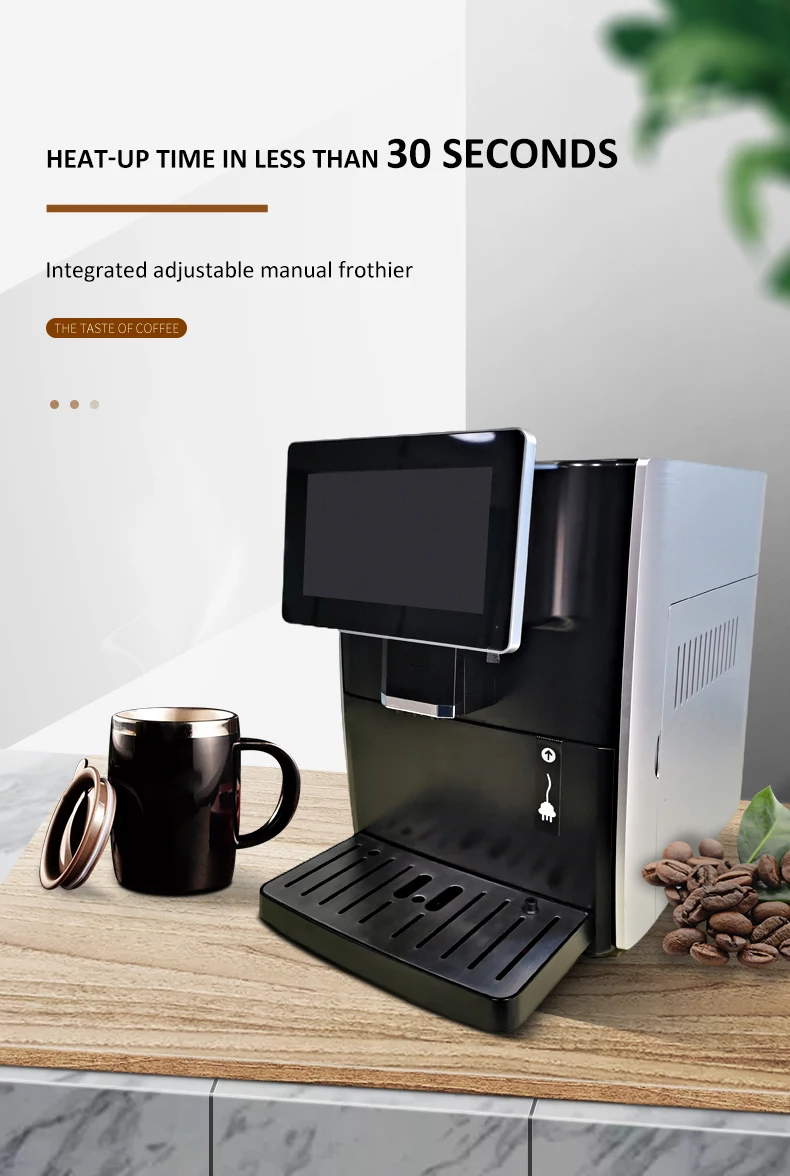 Cafeteras Electric Coffee Maker Best Business Touch Screen Automatic Bean To Cup Coffee Machine With Milk Tank