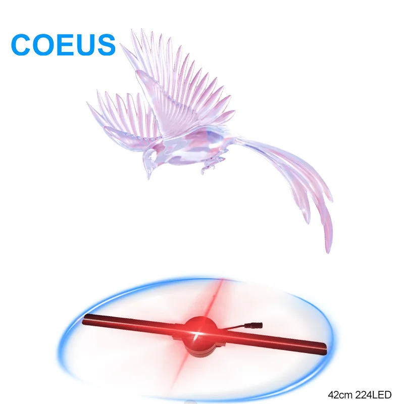 COEUS, новинка, лидер продаж, с высоким разрешением 42 см, Wi-Fi, Bluetooth, голограмма, проекция, 3D видео логотип, бизнес, невооруженным глазом, 3D светодиодный вентилятор