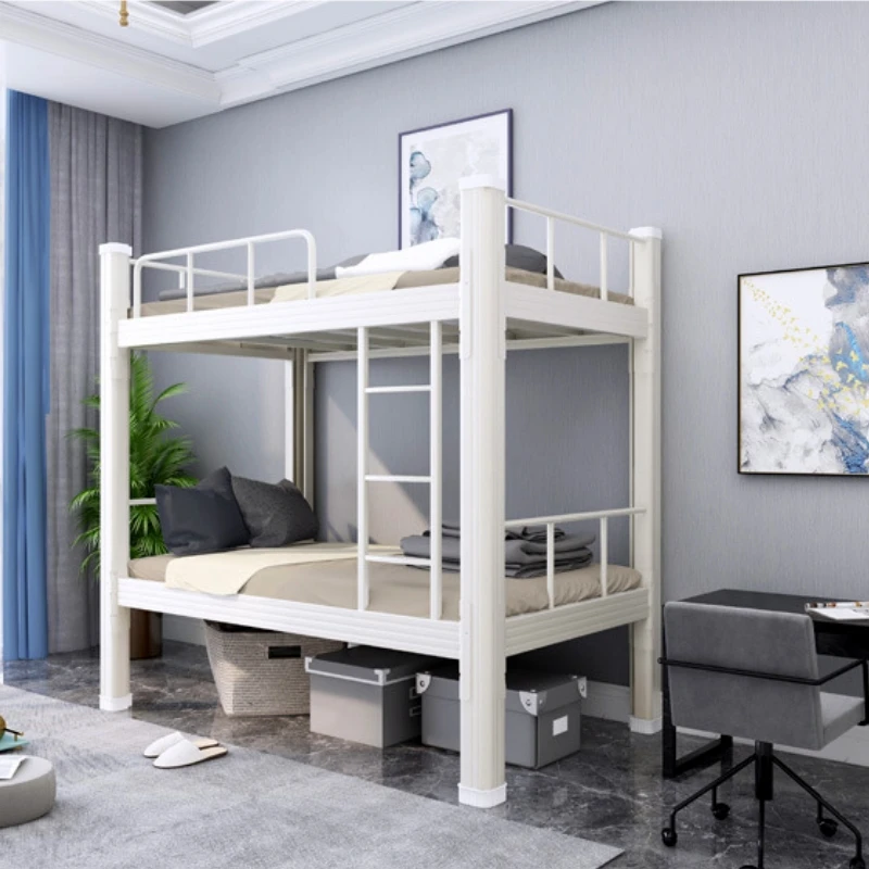 Knock-Down Double Decker Metal Bed Design For Adult Bedroom Dormitory Children Bunk Beds With Stairs