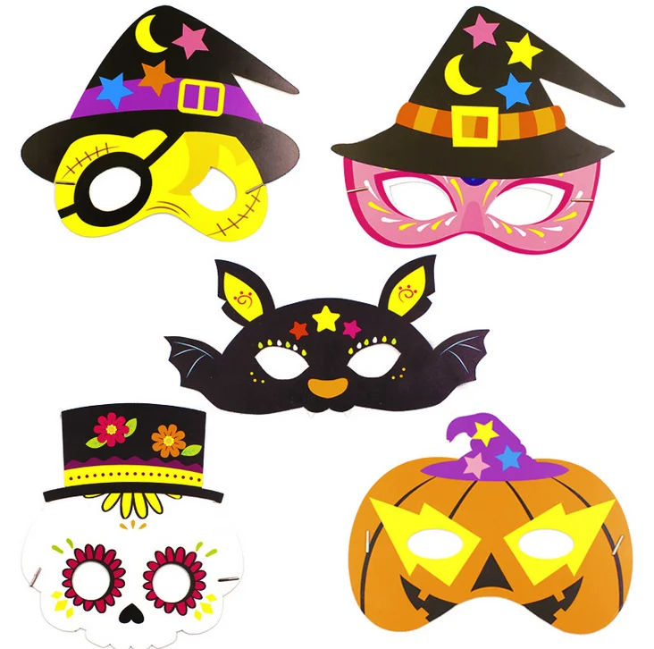DIY cartoon Halloween mask handmade paper party masquerade mask for kids