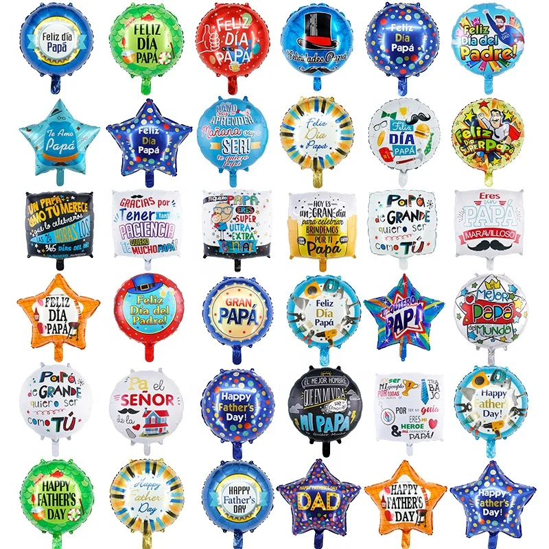 18 дюймов Happy Fathers Day Feliz Dia Papa и I Love Dad испанский фольги круглые шары гелиевые отец Globos для декорации на вечеринку в