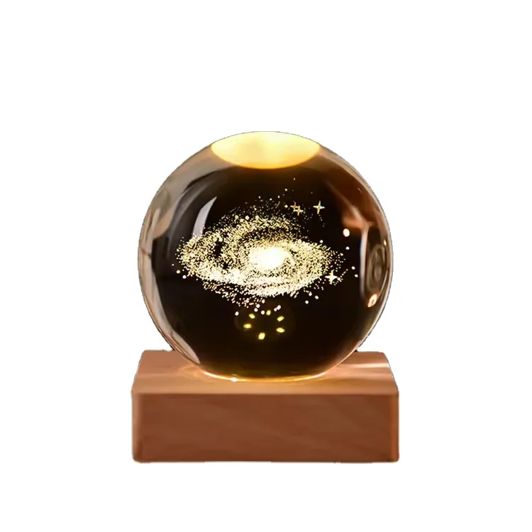 3d Art Crystal Ball Night Lamp Luminous Crystal Ball Decoration Led Night Lights Desktop Home Decor