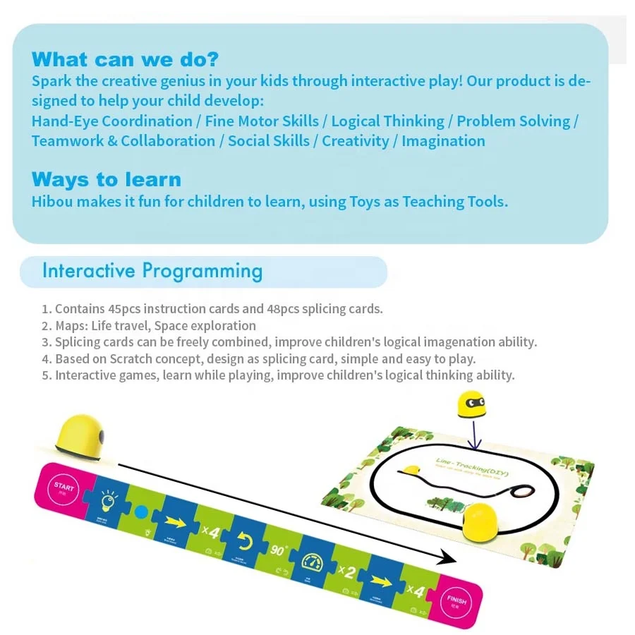 Intelligent steam coding robotics cards game board maze puzzle induction toys line follower sensor robot for kids