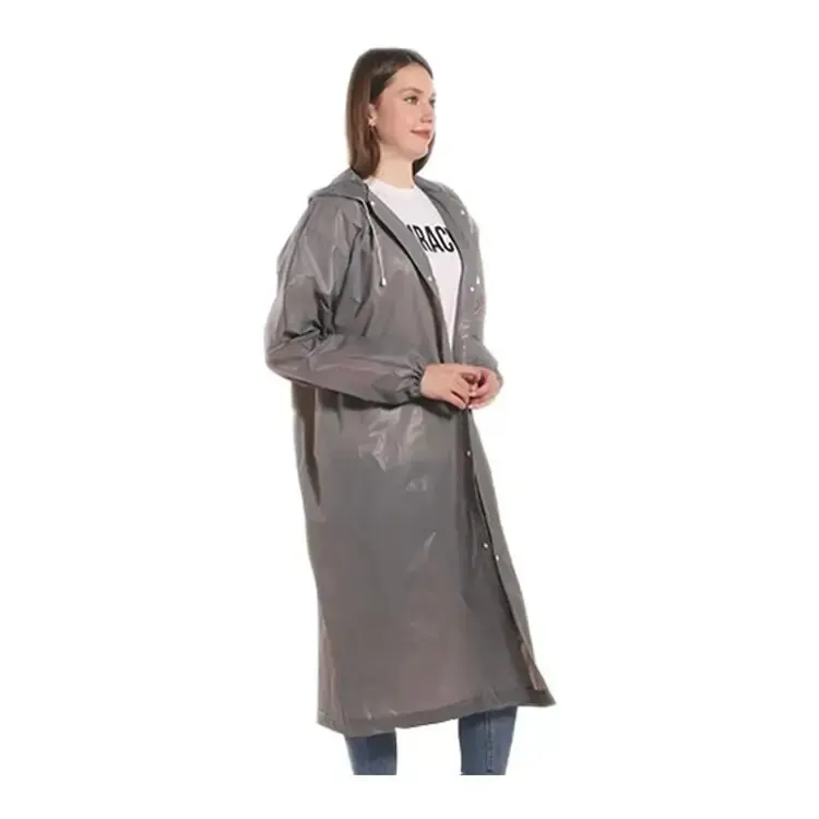 EVA Colorful Eco Friendly Rainsuit Eco Friendly Raincoat with Hood Non-Disposable Rainwear
