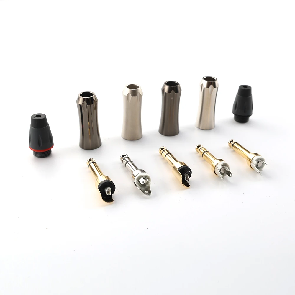 OEM Colorful Gun Nickel Black Audio 1/4 6.35mm Mono Stereo Plug Adapter Connector Plug Jack