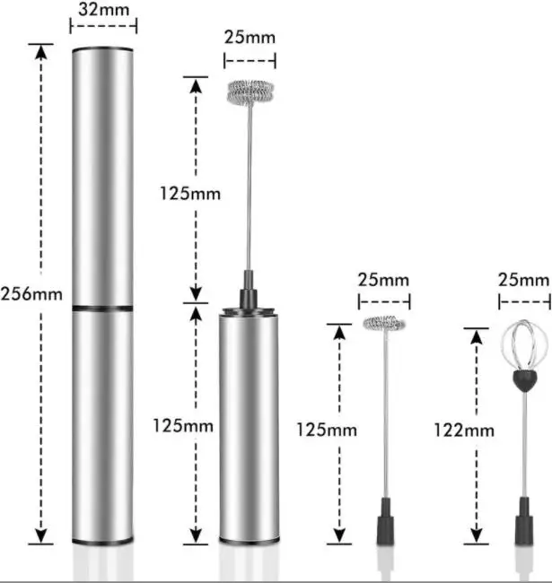 Amazon Hot sales 3PCS Handheld Battery Operated coffee Mixer Milk Frother with Single Spring Whisk Head