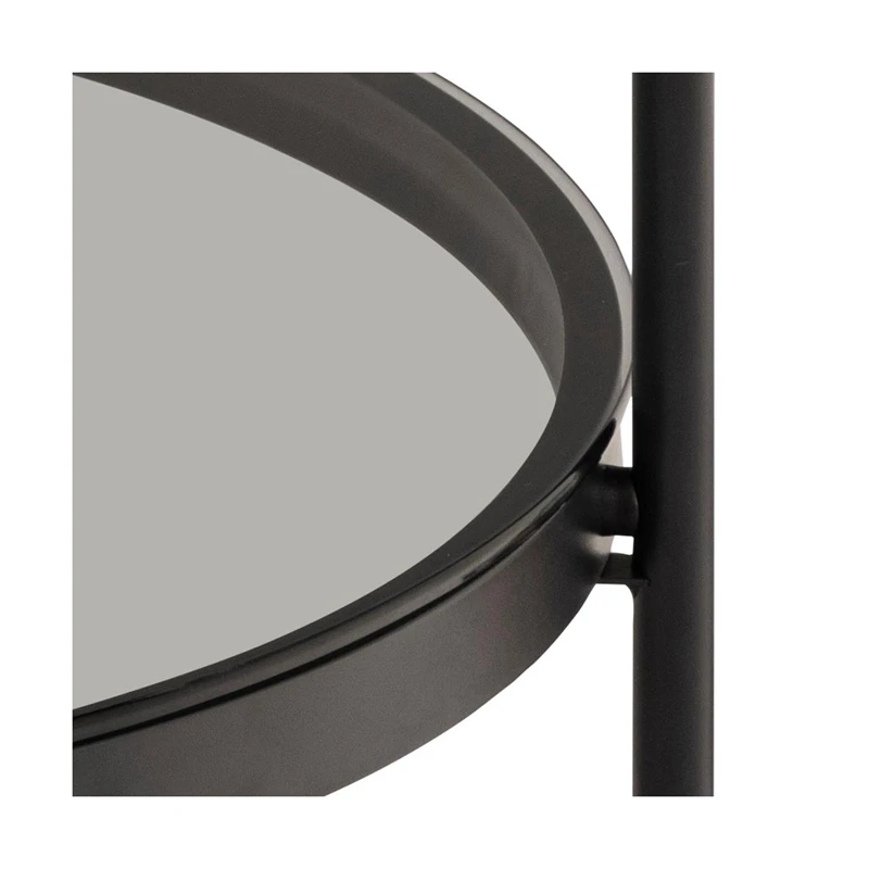 Luxury Matt oak melamine coffee table with modern round smoke glass shelf coffee table