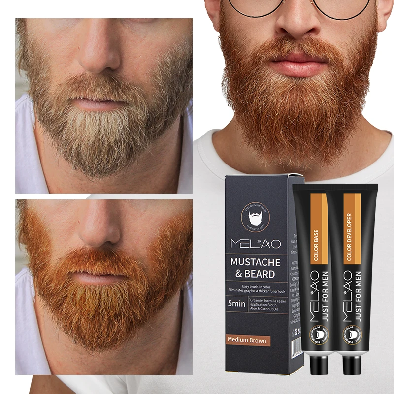 Wholesale Men Gray Beard Color Instant Beard Dye Colour Man Beard Dye Cream Tube