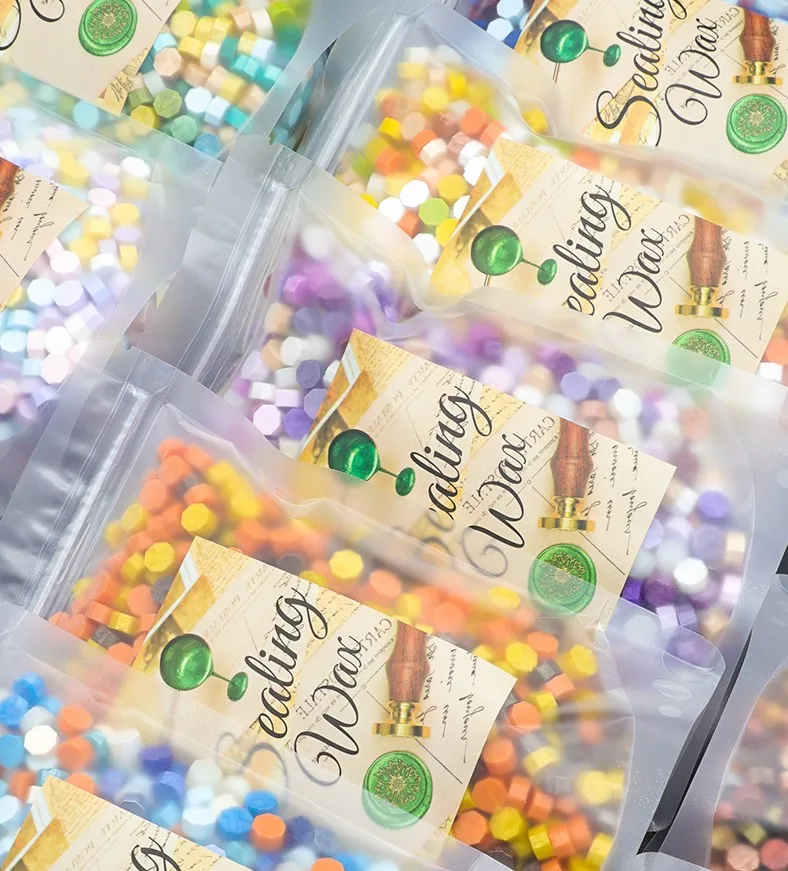 Hot Wine Red New 40 Colors Collection Octagon Wax Seal Beads In Bulk in 1kg