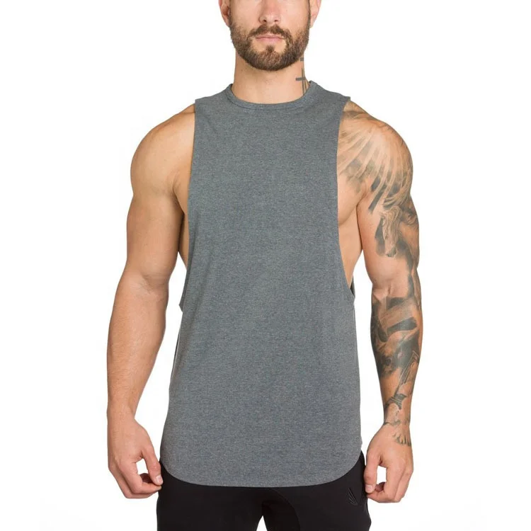 Basic compression cotton fabric tank top sports wear for men