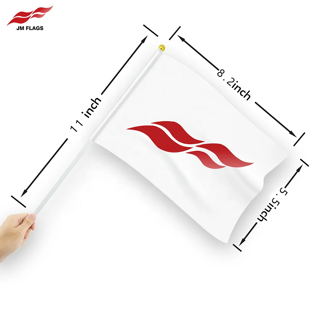 Wholesale custom Hand Flags custom logo Hand Decoration Cheap National Stick Flags